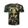 T-Shirt de Casual Col Camo Lettre Imprimé ronde hommes - Camouflage L