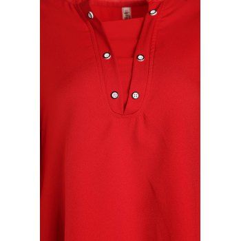 Graceful Long Sleeve Round Collar Women's Red Blouse, RED, M in Blouses ...