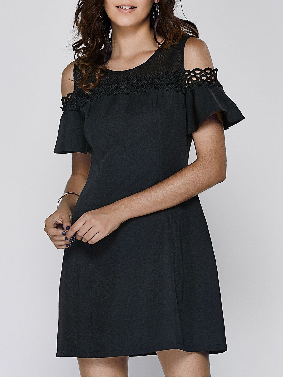 gown with cold shoulder