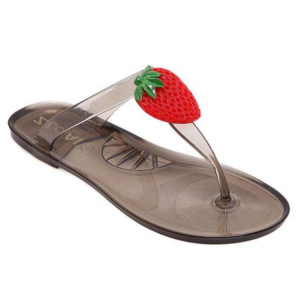 Doux T-Strap et de chaussons Strawberry design femmes - Transparent 38