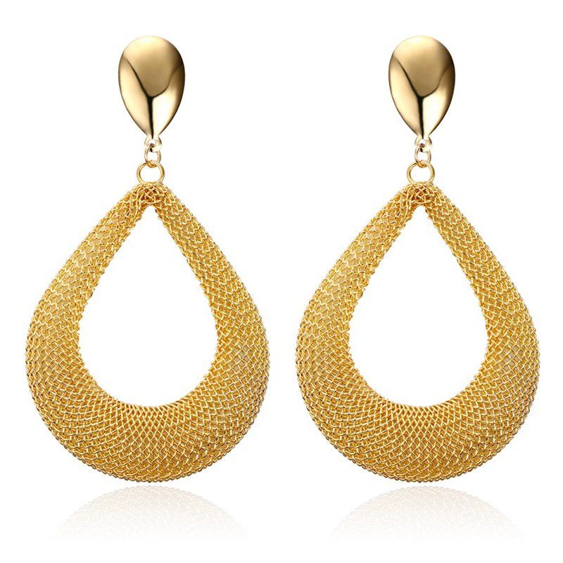 

Pair of Alloy Water Drop Earrings, Golden