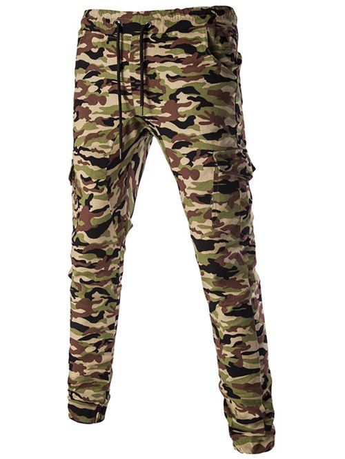 Pantalon Camouflage Casual Lace Up Men  's - Vert Armée 2XL