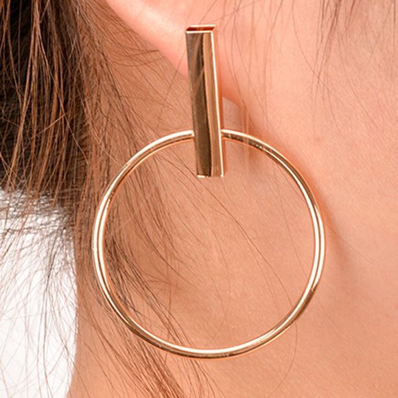 Paire de Cercle Simple Solide Couleur géométrique Boucles d'oreilles pour les femmes - d'or 