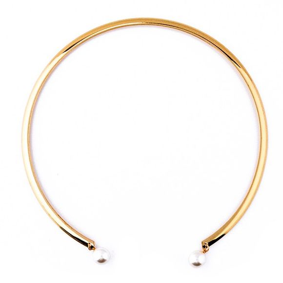 Simple Faux collier de perles d'ouverture pour les femmes - d'or 