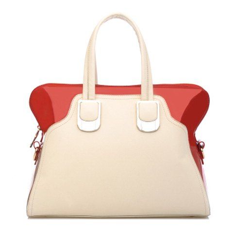 Graceful Color Block et Metal Design Femmes  's sac fourre-tout - Rouge 