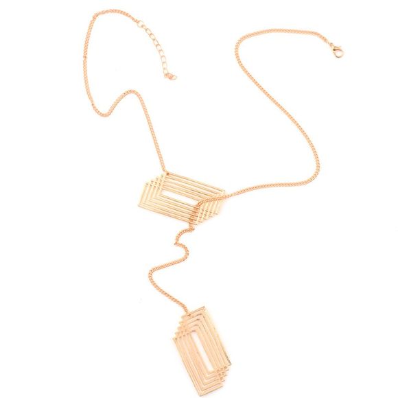 Collier avec pendentif Hollowed Rectangle Crossed - d'or 