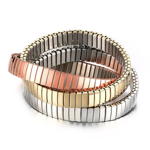 Trendy élastique multicouches Box Bracelet chaîne pour les femmes - d'or 