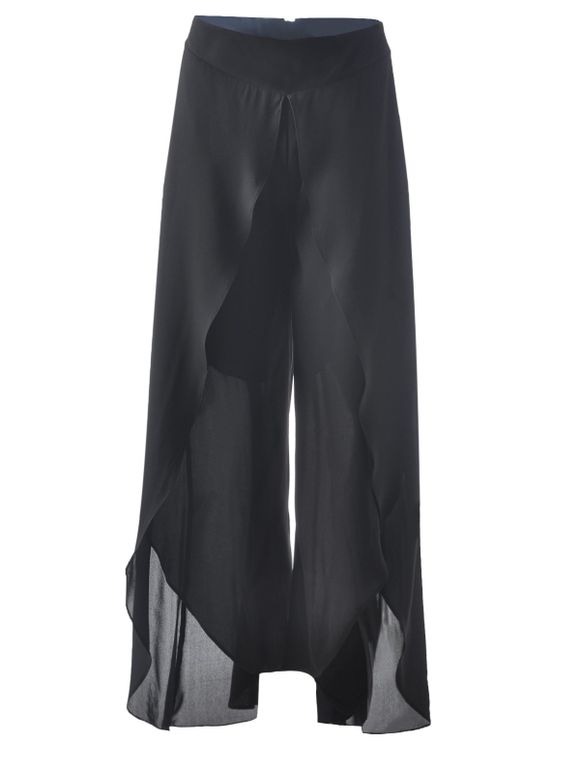 Pantalons irréguliers noirs à la mode pour femmes - Noir S