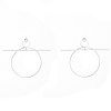 Pair of Gorgeous Solid Color Circle Stick Earrings For Women - Argent 