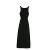 Elegant Spaghetti Strap sans manches en couleur solide auto-cravate Ceinture Women's Beach Dress - Noir M