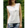 Floral Embroidery Retour Bouton Femmes Top  's - Gris ONE SIZE(FIT SIZE XS TO M)