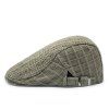 Mode Checkered Forme Brief Style de Sun-Resistant Cabbie Hat - Kaki 