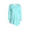 Casual Scoop Neck Solid Color neuf minutes T-shirt manches femmes - Vert S