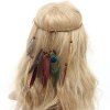 Chic American Indian Tribal Style Dark Color Feathers Tassel Weaving Headband - Kaki 