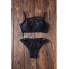 Sexy Style Spaghetti Strap Cross Black Bikini Set For Women - Noir M