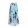 Floral Print cheville longueur de Bohême Femmes jupe en mousseline - Bleu clair S