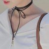 Simple Faux Perle Tassel Necklace Wrap pour les femmes - Noir 