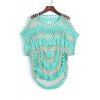 Short Sleeve Crochet Cover Up - Vert ONE SIZE(FIT SIZE XS TO M)