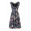 Vintage Sweetheart Neck Sleeveless Ball Gown Flower Pattern Women's Dress - Noir S