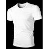 Manches T-Shirt Men 's col rond  Solide Couleur Court - Blanc L