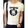 Modish col rond Puppy imprimé à manches courtes T-shirt pour les hommes - Blanc 2XL
