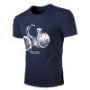 Men 's  Round Neck Bike Imprimer manches courtes T-shirt - Bleu profond 3XL