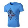Col rond imprimé abstrait T-Shirt Men 's  manches courtes - Bleu 3XL