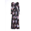 Long Sleeve Maxi Floral Print Dress - Noir XL