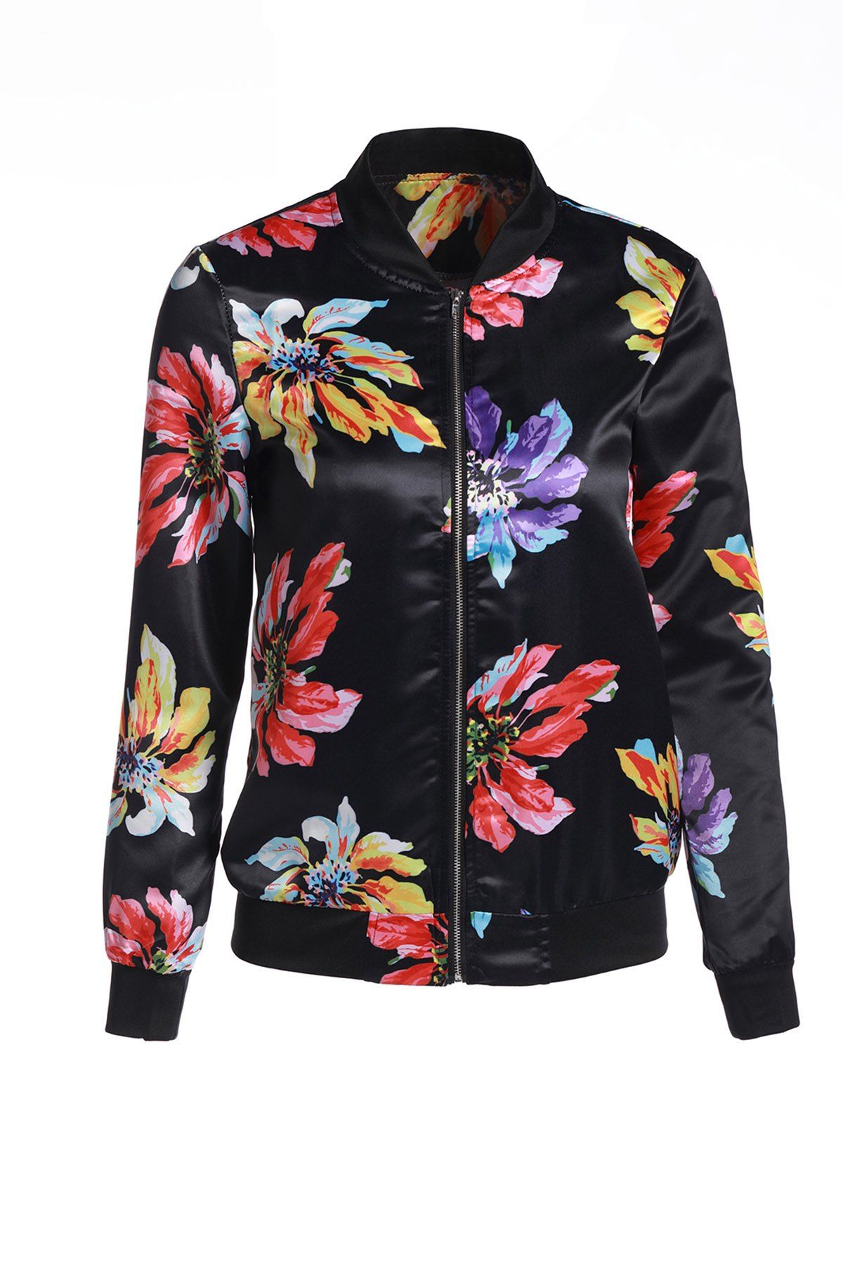 [17% OFF] 2020 Stylish Floral Printed Scoop Neck Jacket For Women In ...