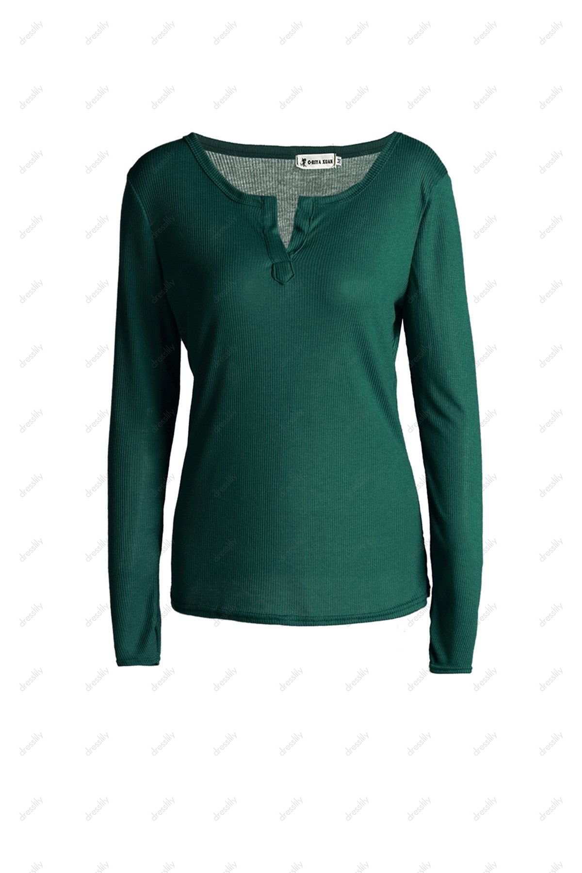 dark green long sleeve t shirt womens