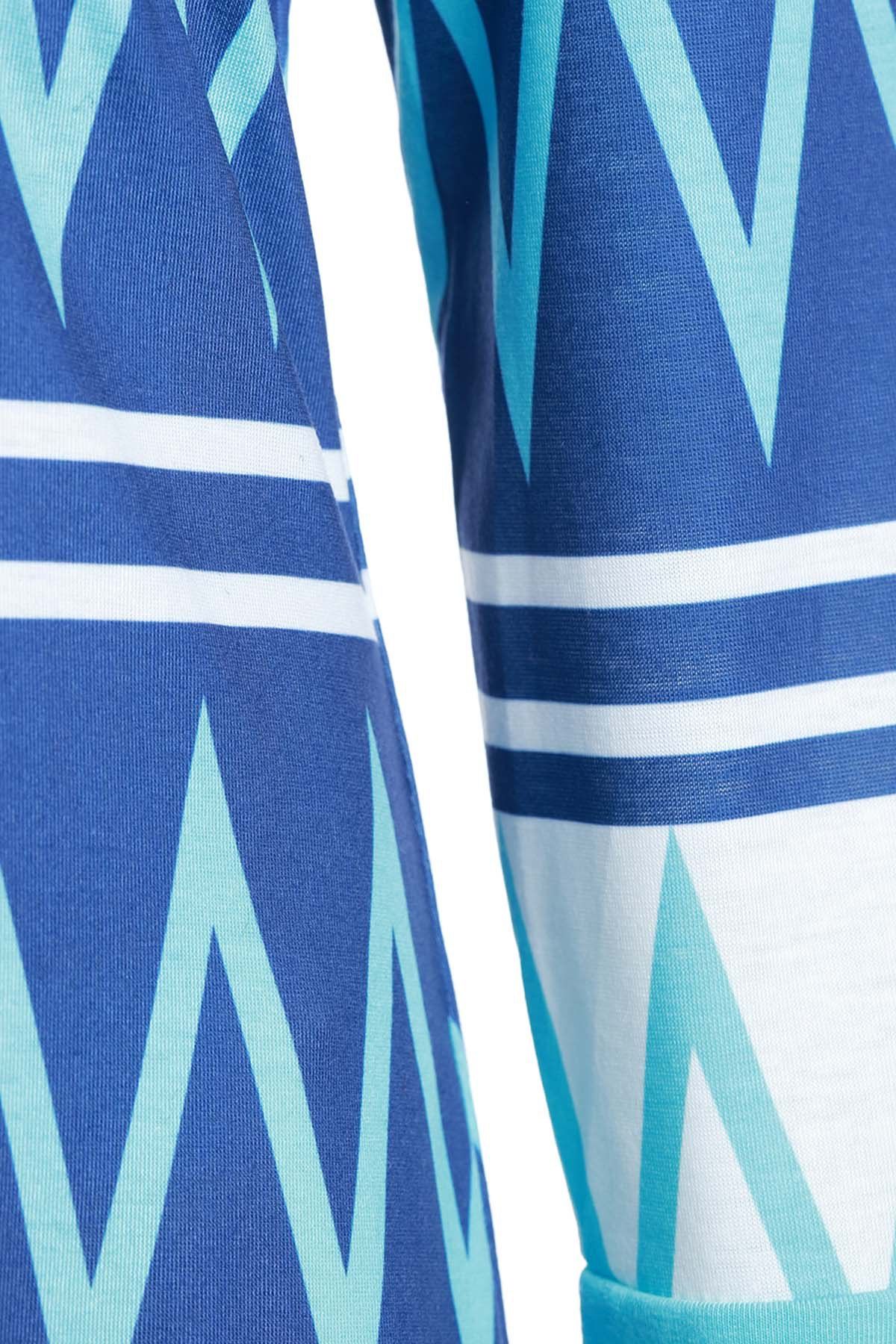 2018 Stylish Scoop Neck Zig Zag Print Long Sleeve Women's TShirt