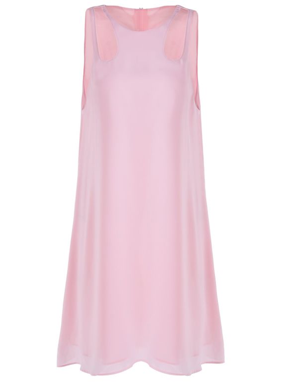 Sweet-Cut-Out Collier robe sans manches pour femme - Rose XL