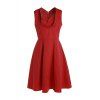 Vintage Sweetheart Neck Sleeveless Ball Gown Solid Color Women's Dress - RED L