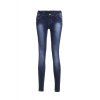 Élégant taille basse minceur Tie Dye Jeans - Bleu profond 3XL