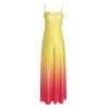 Women's Spaghetti Strap Gradient Color Loose Maxi Dress - multicolore XL