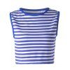 Trendy Blue and White Striped Tank Top pour les femmes - Bleu et Blanc S