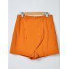 Shorts irréguliers de couleur unisexe de style femme - Orange M