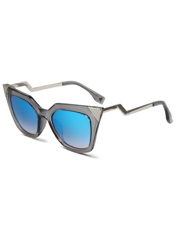 Chic Haute Pointu Zigzag Leg Cat Eye Sunglasses pour les femmes - Transparent Gris 