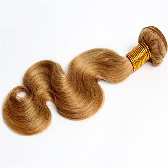 1 Pcs 7A Cheveux Vierge Femmes de vague de corps humain Brésil Hair Weave - 27 Blonde d'Or 12INCH
