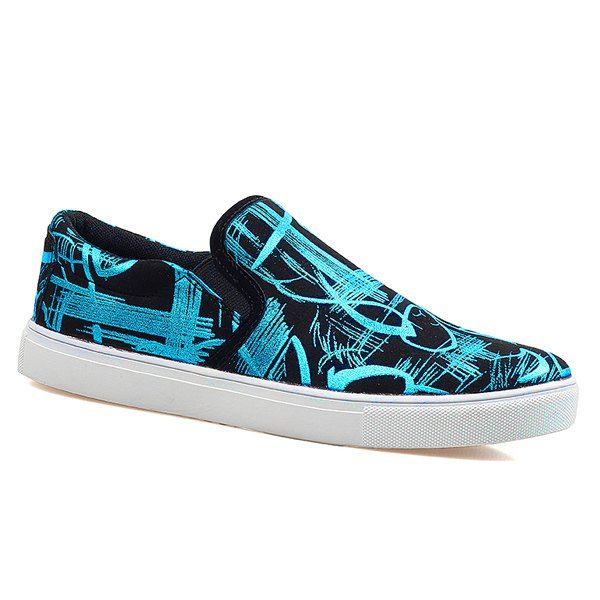 

Trendy Elastic and Hit Color Design Men's Casual Shoes, Blue and black