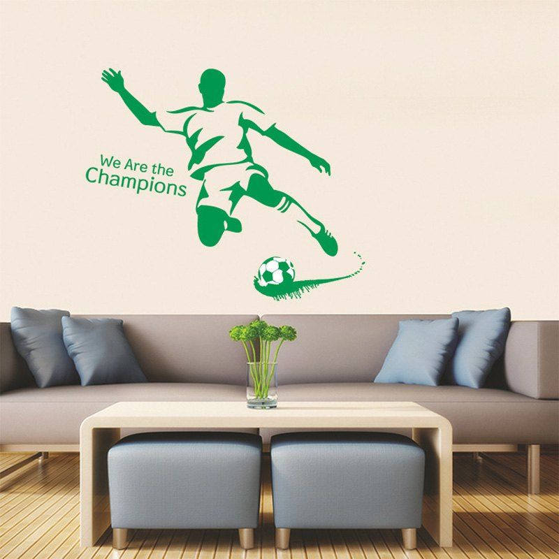 

Stylish Football Boy Pattern Wall Sticker For Bedroom Livingroom Decoration, Apple green