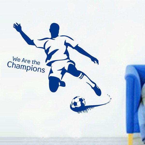 

Stylish Football Boy Pattern Wall Sticker For Bedroom Livingroom Decoration, Blue