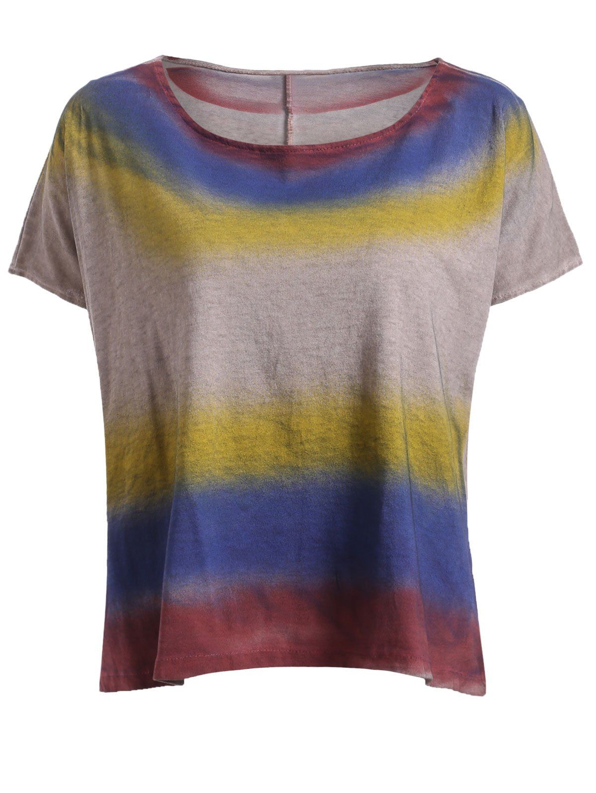 

Back Slit Tie Dye Tee, Colormix
