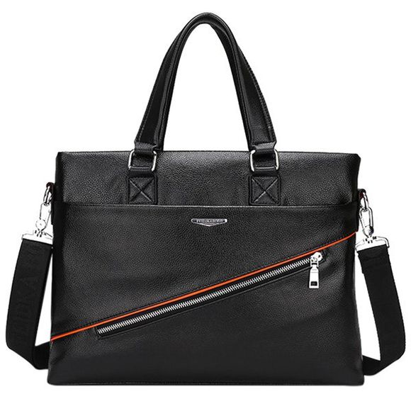 s 'Briefcase Zip Trendy et PU cuir design hommes - Noir 