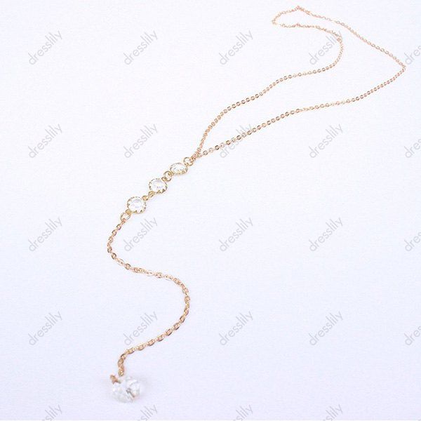 2018 Long Tassel Faux Crystal Necklace GOLDEN In Necklaces Online Store. Best Ruby Necklace For