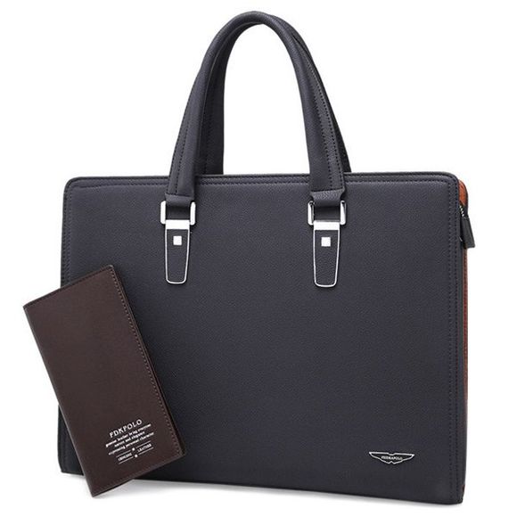 s 'Briefcase Metallic Trendy et PU cuir design hommes - Noir 