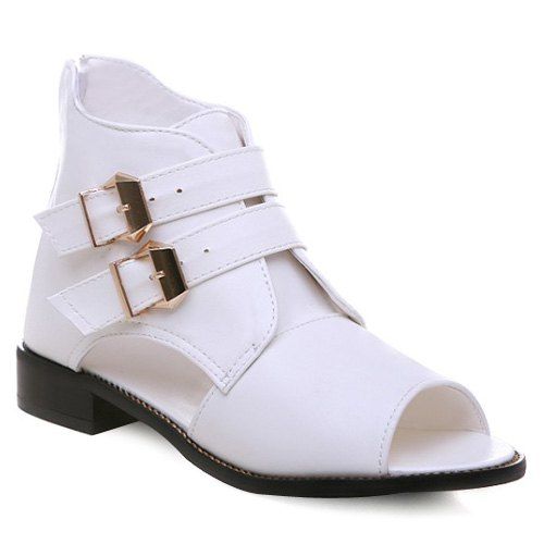 Sandales élégant Boucles et Peep Toe design Femmes  's - Blanc 39