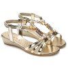 Sweet Metal and Elastic Band Design Women's Sandals - d'or 39