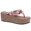 Sweet Platform and Tiny Floral Print Design Women's Slippers - Rouge 38