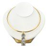 Stylish Cuboid Hollow Out Faux Crystal Pendant Torques For Women - d'or 